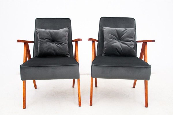 Polish Armchair & Footrest by H. Lis, 1960s, Set of 2-BXB-903586