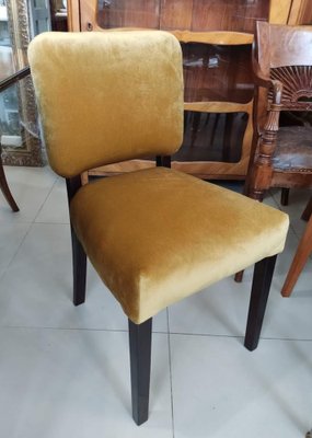 Polish Art Deco Chairs in Gold, 1930s, Set of 4-FSD-1290752