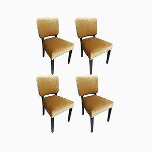 Polish Art Deco Chairs in Gold, 1930s, Set of 4-FSD-1290752