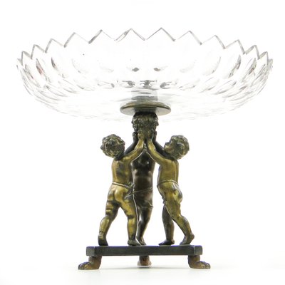 Polish Art Nouveau Figurative Crystal Bowl on Stand, 1890s-BKO-1799031