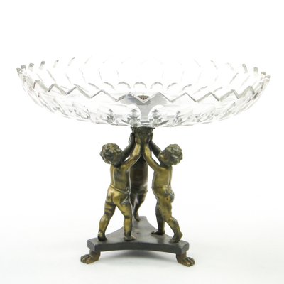 Polish Art Nouveau Figurative Crystal Bowl on Stand, 1890s-BKO-1799031