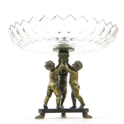 Polish Art Nouveau Figurative Crystal Bowl on Stand, 1890s-BKO-1799031