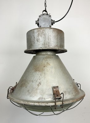 Polish Industrial Factory Pendant Lamp with Glass Cover from Mesko, 1970s-CGF-1408503