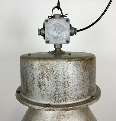 Polish Industrial Factory Pendant Lamp with Glass Cover from Mesko, 1970s-CGF-1408503