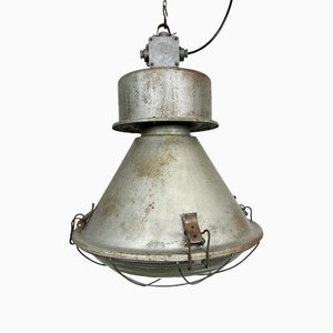 Polish Industrial Factory Pendant Lamp with Glass Cover from Mesko, 1970s-CGF-1408503