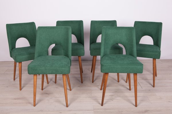 Polish Shell Chairs from Bydgoszcz Furniture Factory, 1960s, Set of 6-NIT-706508