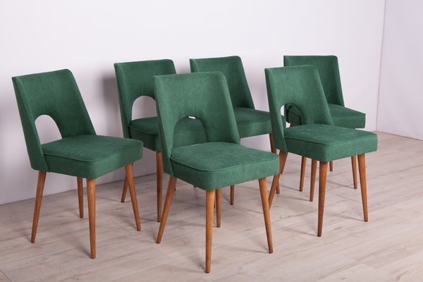 Polish Shell Chairs from Bydgoszcz Furniture Factory, 1960s, Set of 6-NIT-706508