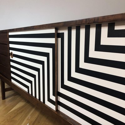 Polish Sideboard with Manual Op Art Motif, 1968-YQY-2026003