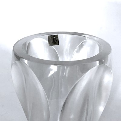 Polished and Frosted Crystal Glass Ingrid Vase from Lalique, 1960s-OT-1057268