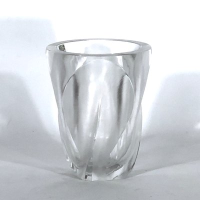 Polished and Frosted Crystal Glass Ingrid Vase from Lalique, 1960s-OT-1057268