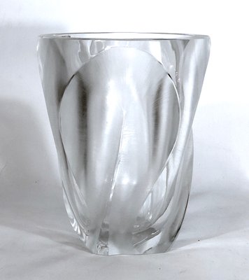 Polished and Frosted Crystal Glass Ingrid Vase from Lalique, 1960s-OT-1057268