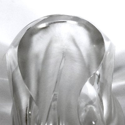 Polished and Frosted Crystal Glass Ingrid Vase from Lalique, 1960s-OT-1057268