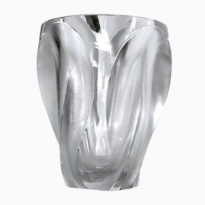 Polished and Frosted Crystal Glass Ingrid Vase from Lalique, 1960s-OT-1057268