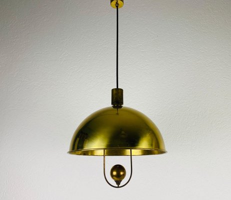 Polished Brass Pendant Lamp by Florian Schulz, 1970s-PUK-829086