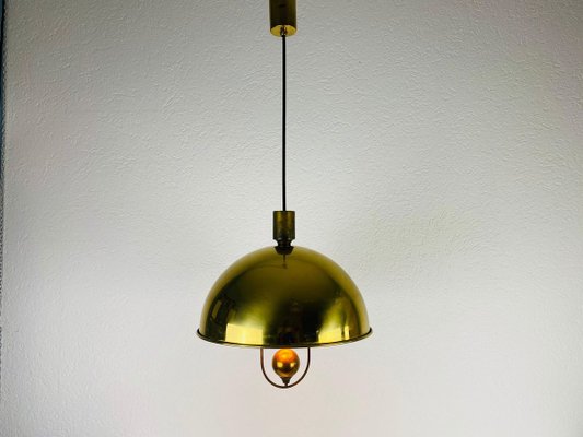 Polished Brass Pendant Lamp by Florian Schulz, 1970s-PUK-829086