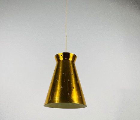 Polished Brass Pendant Lamp In the Style of Paavo Tynell, 1950s-PUK-829088