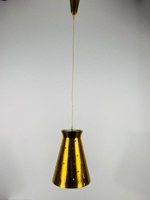 Polished Brass Pendant Lamp In the Style of Paavo Tynell, 1950s-PUK-829088