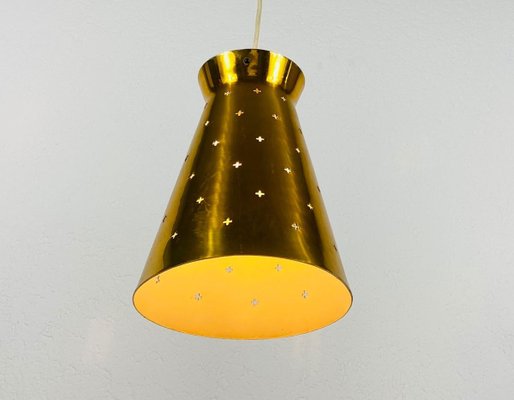 Polished Brass Pendant Lamp In the Style of Paavo Tynell, 1950s-PUK-829088