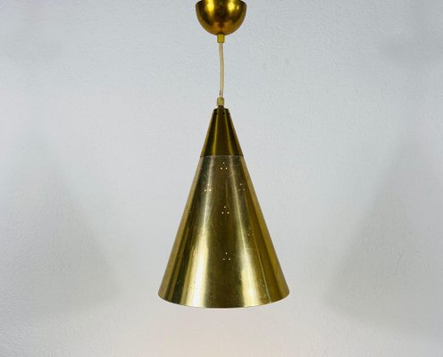 Polished Brass Pendant Lamp In the Style of Paavo Tynell, 1950s-PUK-829089