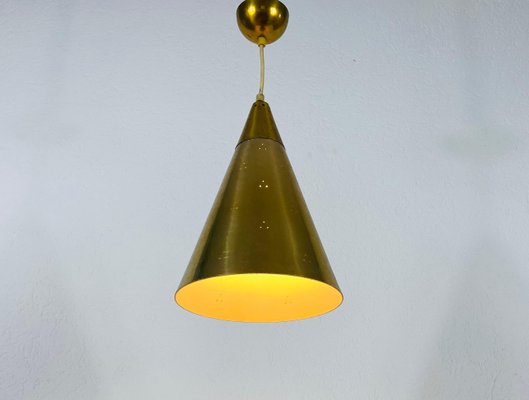 Polished Brass Pendant Lamp in the Style of Paavo Tynell, 1950s, Set of 3-PUK-1113709