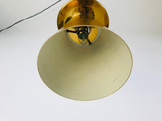 Polished Brass Pendant Lamps Attributed to Paavo Tynell, 1950s, Set of 3-PUK-688008