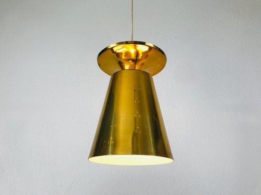 Polished Brass Pendant Lamps Attributed to Paavo Tynell, 1950s, Set of 3-PUK-688008