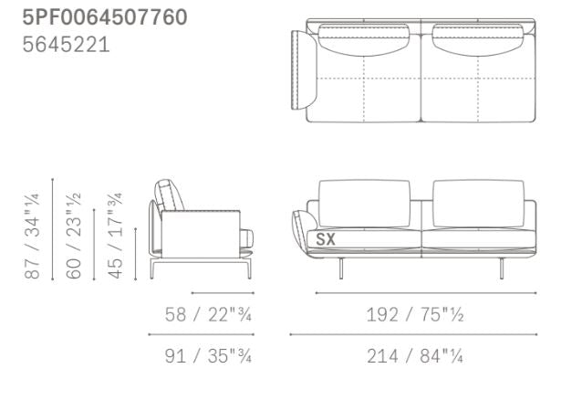 Get Back -Sectional Leather and Fabric Sofa -Composition 1