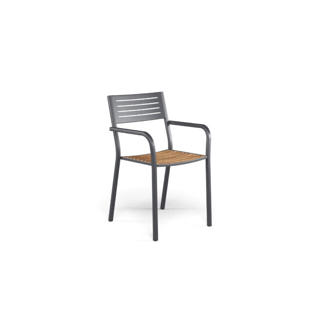 Segno Armchair with teak seat by Emu