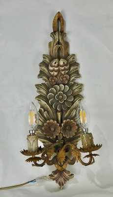 Polychrome and Wood Sconce, 1960s-ROJ-852078