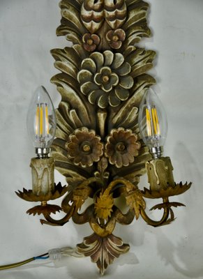 Polychrome and Wood Sconce, 1960s-ROJ-852078