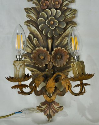 Polychrome and Wood Sconce, 1960s-ROJ-852078