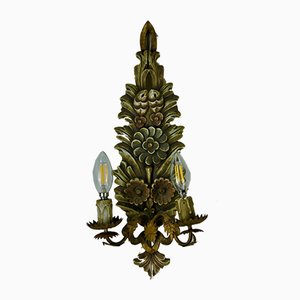 Polychrome and Wood Sconce, 1960s-ROJ-852078