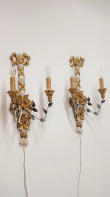 Polychrome Beech Wood Wall Lights, Spain, 1900s, Set of 2-RGF-1188088