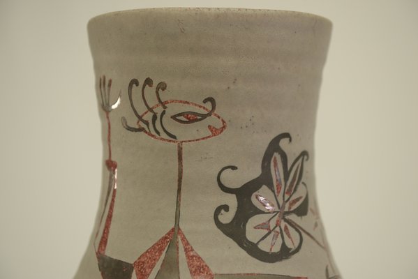 Polychrome Ceramic Vase from Accolay, 1950s-NEN-2031482