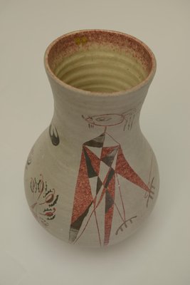 Polychrome Ceramic Vase from Accolay, 1950s-NEN-2031482