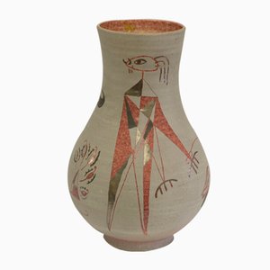 Polychrome Ceramic Vase from Accolay, 1950s-NEN-2031482