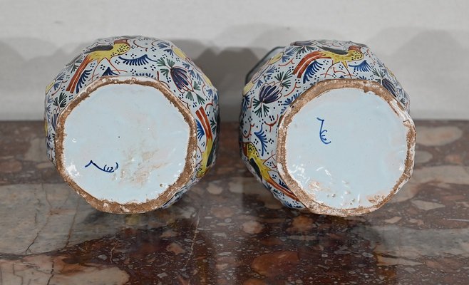 Polychrome Earthenware Vases from Royal Delft, Set of 2-RVK-1447114