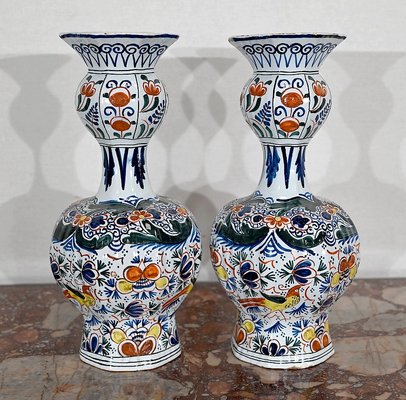 Polychrome Earthenware Vases from Royal Delft, Set of 2-RVK-1447114