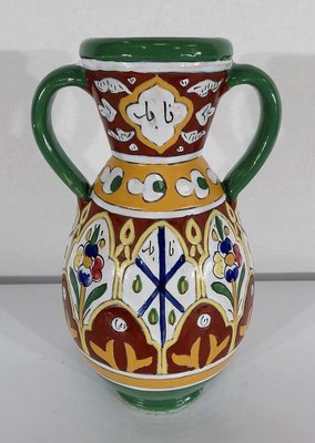 Polychrome Vase in Enamelled Earthenware, Nabeul, 1920-RVK-1261184