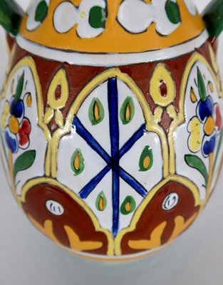 Polychrome Vase in Enamelled Earthenware, Nabeul, 1920-RVK-1261184