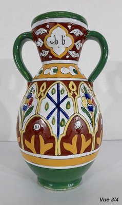 Polychrome Vase in Enamelled Earthenware, Nabeul, 1920-RVK-1261184