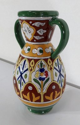 Polychrome Vase in Enamelled Earthenware, Nabeul, 1920-RVK-1261184