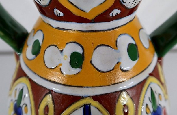 Polychrome Vase in Enamelled Earthenware, Nabeul, 1920-RVK-1261184