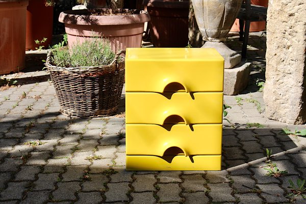 Pop Art Italian Yellow Chest of Drawers, 1970s-NB-657464