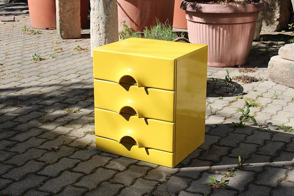 Pop Art Italian Yellow Chest of Drawers, 1970s-NB-657464