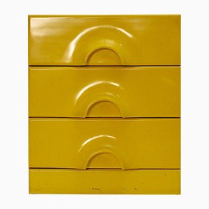 Pop Art Italian Yellow Chest of Drawers, 1970s-NB-657464