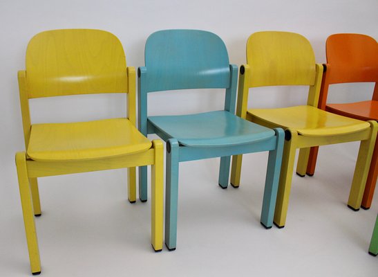 Pop Art Multicolored Dining Chairs, 1980s, Set of 6-NB-657466