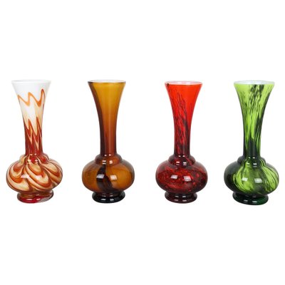 Pop Art Opaline Florence Vases, Italy, 1970s, Set of 4-QZ-1053240