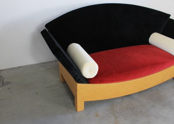 Poplar and Wool Sofa Mitzi by Hans Hollein for Poltronova, Italy, 1980s-IVC-1316317