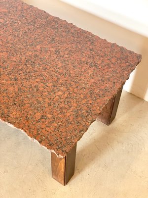 Poplar Wood & Granite Coffee Table, 1970s-NPC-1318617